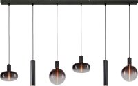 H&auml;ngelampe Glas Schwarz E27 GU10 L:160 cm Zylinder