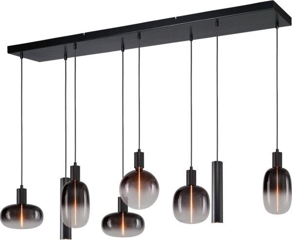Hängelampe Glas Schwarz E27 GU10 L:130 cm Zylinder