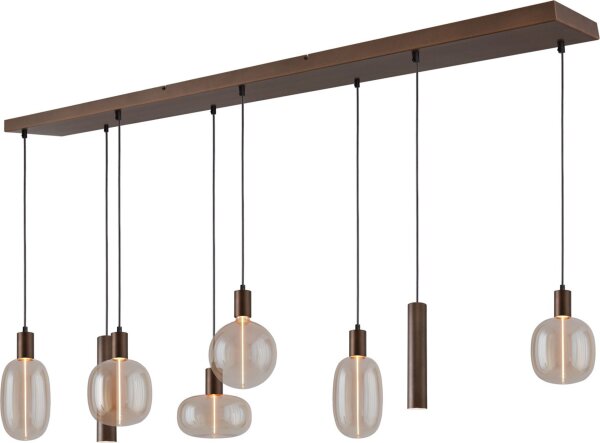 Pendelleuchte Glas Kakao Gold E27 GU10 L:160 cm