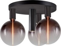 Deckenleuchte Glas Schwarz E27 GU10 H:15 cm Zylinder