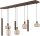 H&auml;ngeleuchte Glas Metall Kakao Gold E27 GU10 L:130 cm