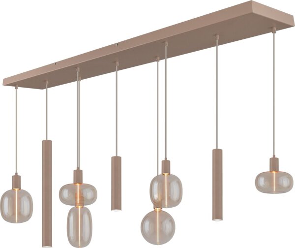 Pendelleuchte Glas Beige Gold E27 GU10 L:160 cm