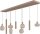 Pendelleuchte Glas Beige Gold E27 GU10 L:160 cm