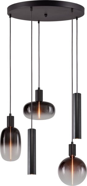 Hängelampe Glas Schwarz E27 GU10 B:50 cm Zylinder