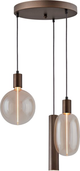 Pendelleuchte Glas Kakao Gold E27 GU10 B:35 cm rund