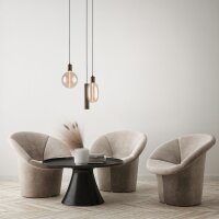 Pendelleuchte Glas Kakao Gold E27 GU10 B:35 cm rund