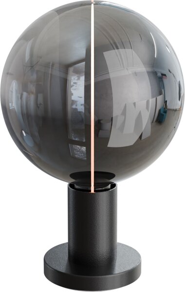 Tischlampe Glas Metall Schwarz E27 H:10,2 cm Zylinder