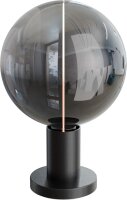 Tischlampe Glas Metall Schwarz E27 H:10,2 cm Zylinder