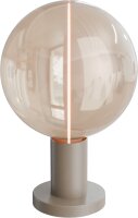 Tischlampe Glas Beige Gold E27 H:10,2 cm Zylinder