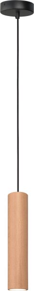 Hängelampe Holz Eiche Schwarz GU10 Ø6,2 cm Skandi