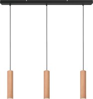 H&auml;ngelampe Holz Eiche Schwarz GU10 L:100 cm Zylinder