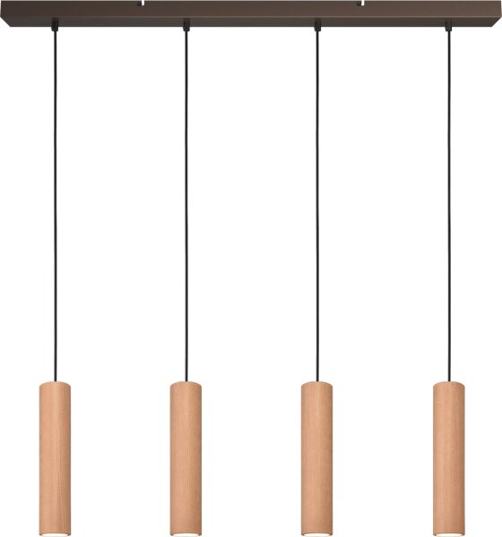 Hängelampe Holz Eiche Kakao GU10 L:100 cm Zylinder