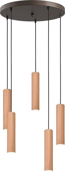 Pendelleuchte Holz Eiche Kakao GU10 L:50 cm rund