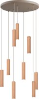 Pendelleuchte Holz Eiche Beige GU10 B:70 cm Zylinder
