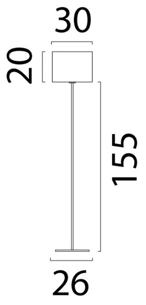 Stehlampe Stoffschirm Metall Schwarz Natur E27 H:155 cm