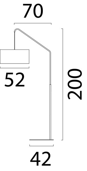 Bogenlampe Stoff Kakao Natur hell E27 H:200 cm XXL
