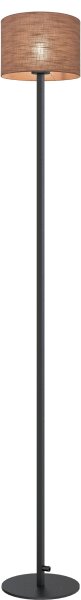 Stehlampe Stoff Metall Schwarz Natur E27 H:130 cm