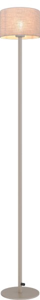 Stehlampe Stoff Metall Beige Natur hell E27 H:130 cm