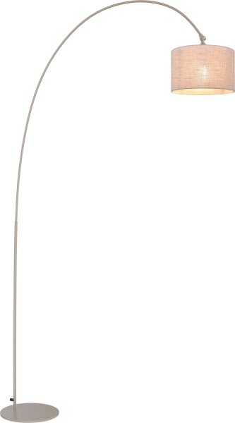 Bogenlampe Stoff Beige Natur hell E27 H:192 cm XXL