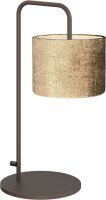 Tischlampe blendarm Stoff Kakao E27 B:17,5 cm rund