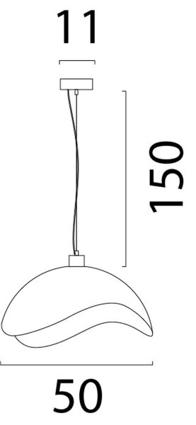 Hängelampe blendarm Kakao Aluminium E27 Ø50 cm rund