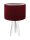 Lampe de table AIMEE rouge argent r&eacute;tro 46cm bois