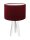 Tischlampe Holz Bordeaux Wei&szlig; Dreibein Retro 46cm