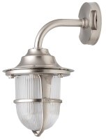Lampe de bateau en laiton nickelé Verre...