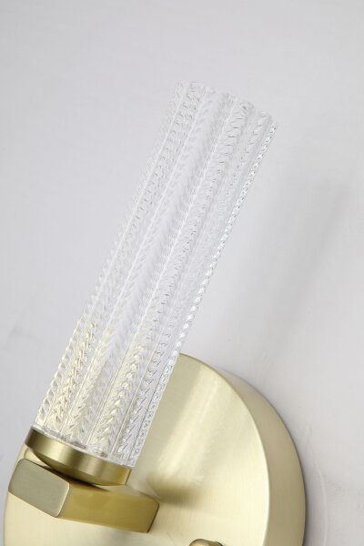 LED Wandleuchte 3000K Metall Messing satiniert IP44