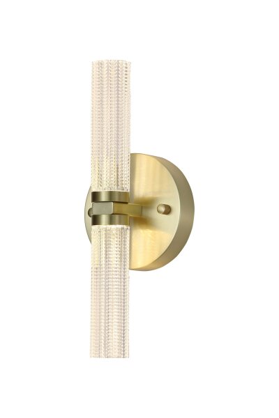 LED Wandlampe 3000K Metall Messing satiniert IP44 34 cm