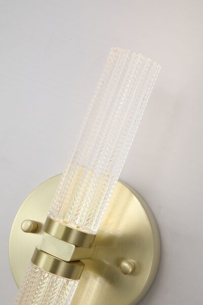 LED Wandlampe 3000K Metall Messing satiniert IP44 34 cm
