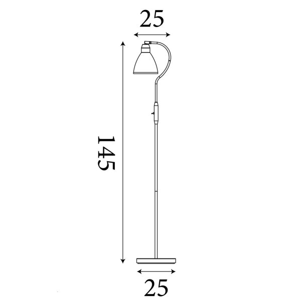 Stehlampe Metall Nickel Weiß Fußschalter E27 H:145 cm