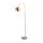 Bogenlampe Marmor Kupfer Weiß Fußschalter E27 H:148 cm