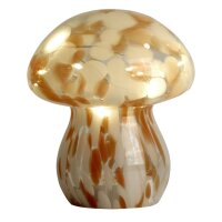 LED Tischlampe 3000K Glas Orange Wei&szlig; H:15 cm Pilzlampe