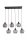 Pendelleuchte Metall Rauchglas Schwarz E27 L:95 cm