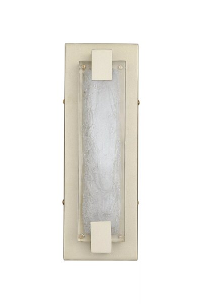 LED Wandleuchte 3000K Metall Gold IP44 H:32 cm eckig