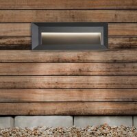 LED Einbauleuchte 4000K Metall Dunkelgrau IP65 B:23 cm