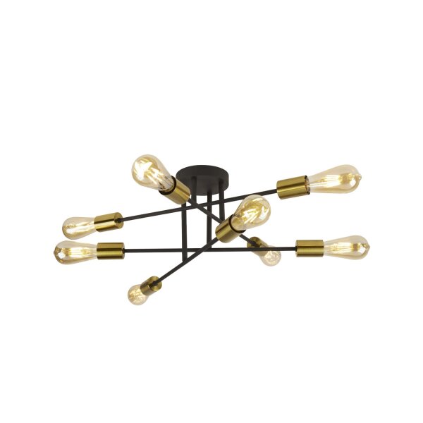 Deckenlampe Metall Sandschwarz Messing E27 L:63,5 cm