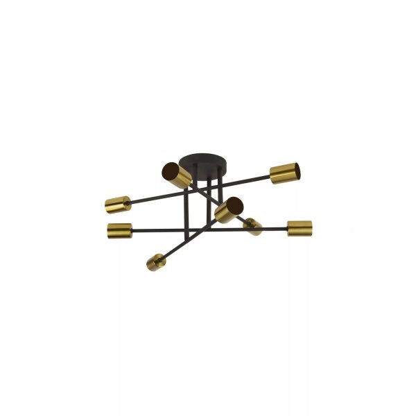 Deckenlampe Metall Sandschwarz Messing E27 L:63,5 cm