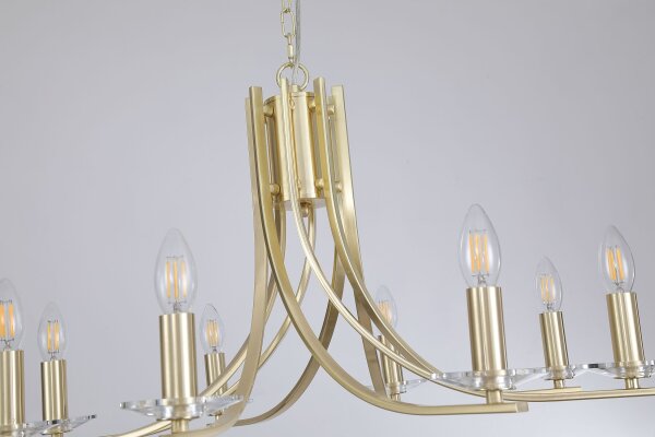 Kronleuchter Glas Metall Messing E14 Ø75 cm 8-flammig