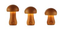 LED Tischlampe 3er-Set 3000K Holz Natur Ø6,3 cm 39 lm