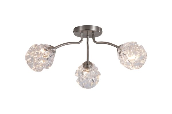 Deckenlampe Metall Klarglas Nickel G9 L:50 cm 3-flammig