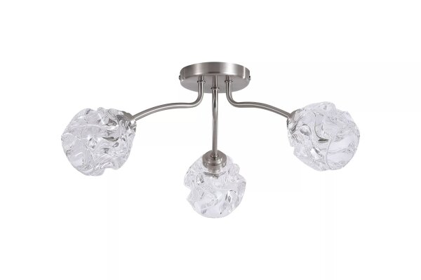 Deckenlampe Metall Klarglas Nickel G9 L:50 cm 3-flammig
