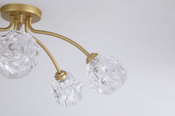 Deckenleuchte Metall Klarglas Gold G9 L:60 cm 5-flammig