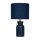 Tischlampe Keramik Samt Marineblau E14 H:39 cm blendarm