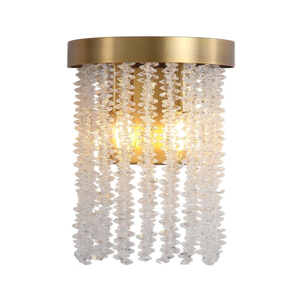 Wandleuchte Glas Metall Kristall Bronze E14 B:20 cm
