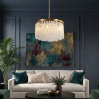H&auml;ngelampe Glas Metall Bronze E14 &Oslash;50 cm 5-flammig klar