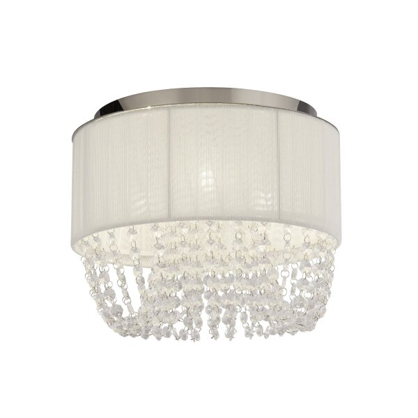 Deckenlampe Glas Metall Chrom G9 Ø30 cm Acrylperlen