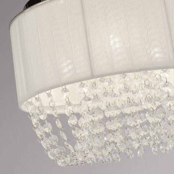 Deckenlampe Glas Metall Chrom G9 Ø30 cm Acrylperlen
