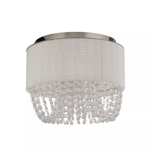 Deckenlampe Glas Metall Chrom G9 Ø30 cm Acrylperlen